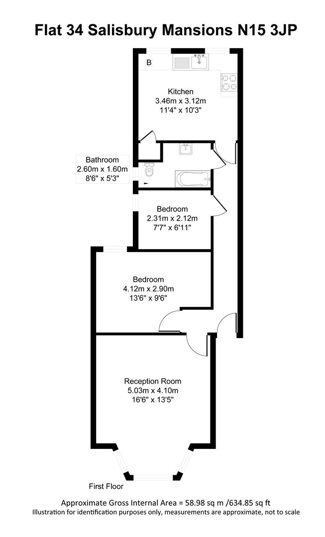 2 bedroom Mansion block for rent